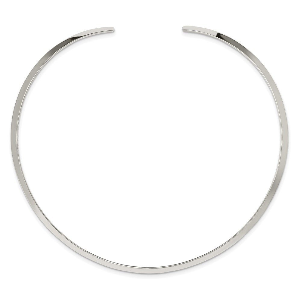 Sterling Silver Polished 4mm Neck Collar