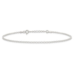 Sterling Silver 2mm Rolo Chain 9 inch Plus 1 inch Extender - Total 10 inch Anklet