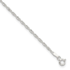 Sterling Silver 1.8mm Singapore Chain 10 inch Plus 1 inch Extender Chain - Total 11 inch Anklet