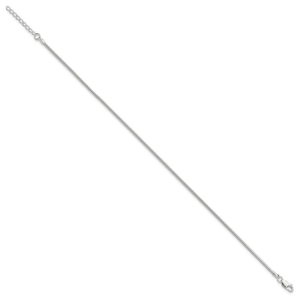 Sterling Silver 1.5mm Round Snake Chain 9 inch Plus 1 inch Extender - Total 10 inch Anklet - 2