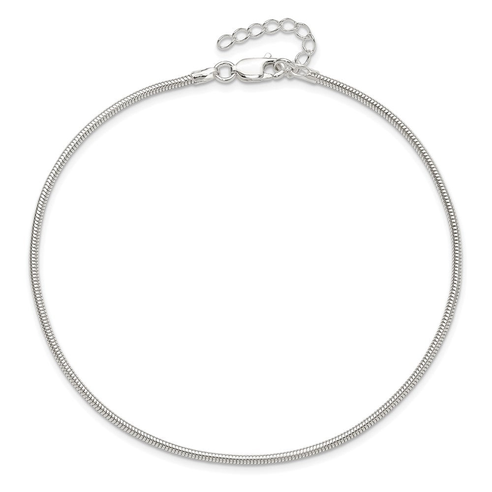 Sterling Silver 1.5mm Round Snake Chain 9 inch Plus 1 inch Extender - Total 10 inch Anklet - 2
