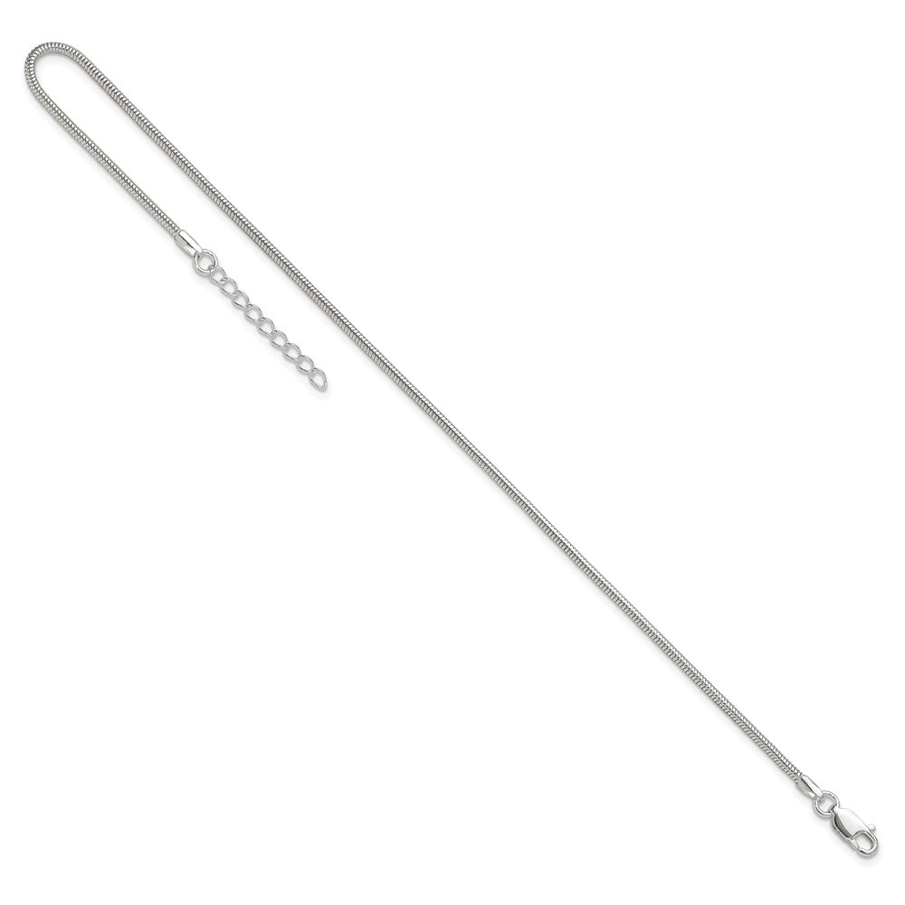 Sterling Silver 1.5mm Round Snake Chain 9 inch Plus 1 inch Extender - Total 10 inch Anklet - 2