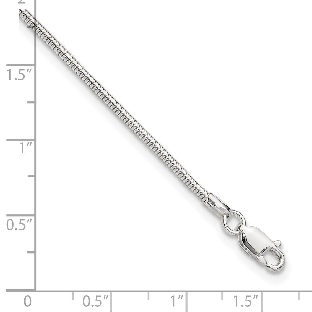 Sterling Silver 1.5mm Round Snake Chain 9 inch Plus 1 inch Extender - Total 10 inch Anklet - 2
