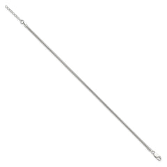 Sterling Silver 2.5mm Snake Chain 10 inch Plus 1 inch Extender - Total 11 inch Anklet