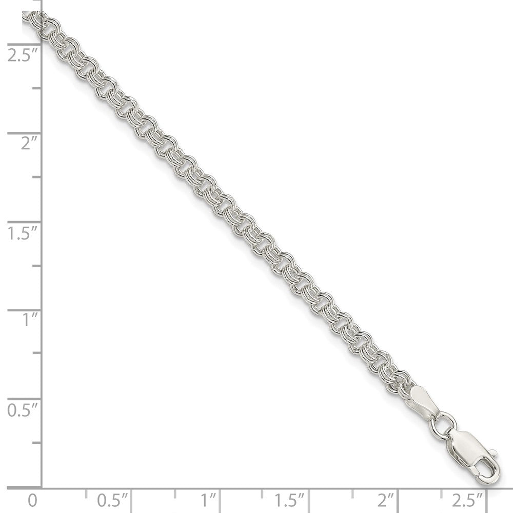 Sterling Silver 3mm Double Link Charm Bracelet - 2