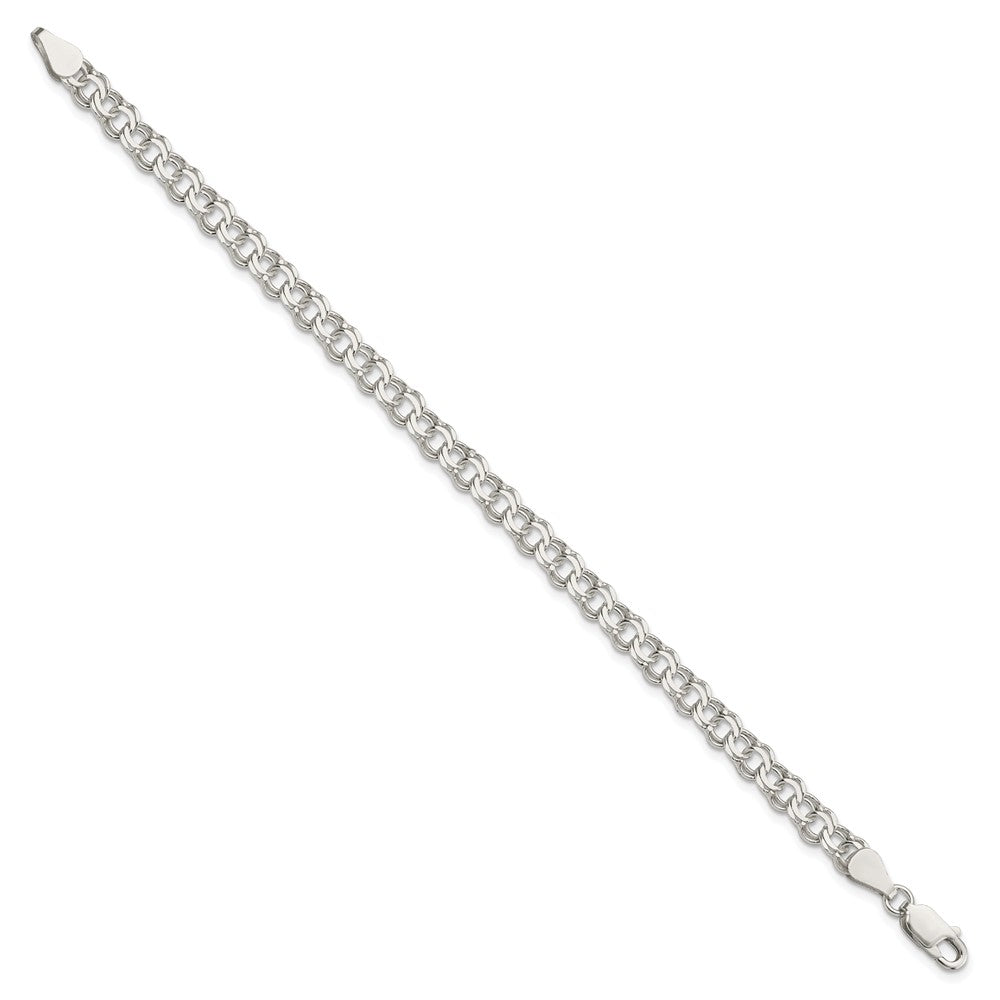 Sterling Silver 5.5mm Double Link Charm Bracelet - 3