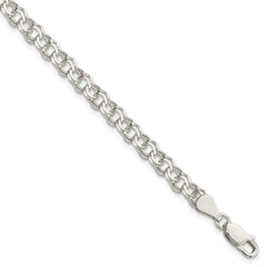Sterling Silver 5.5mm Double Link Charm Bracelet - 2