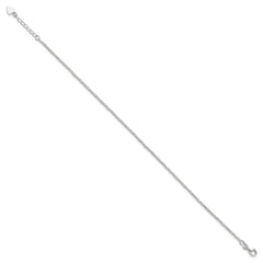 Sterling Silver Fancy Chain 9 inch Plus 1 inch Extender - Total 10 inch Anklet