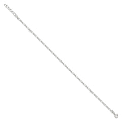 Sterling Silver Figaro Chain 9 inch Plus 1 inch Extender - Total 10 inch Anklet - 2