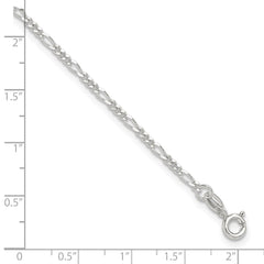 Sterling Silver Figaro Chain 9 inch Plus 1 inch Extender - Total 10 inch Anklet - 2