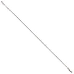 Sterling Silver 2mm Rope Chain 10 inch Plus 1 inch Extender - Total 11 inch Anklet