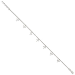 Sterling Silver Dragonfly Charms 9 inch Plus 1 inch Extender - Total 10 inch Anklet