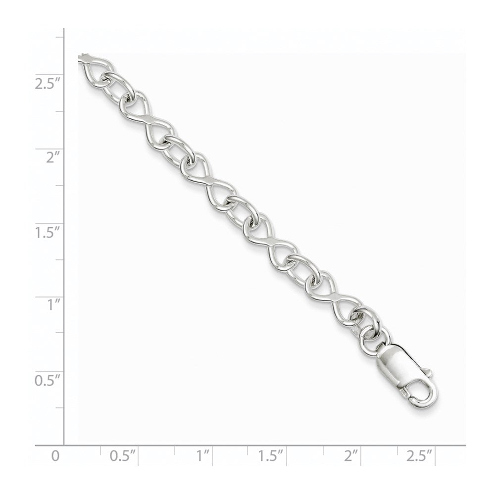 Sterling Silver Polished Fancy Link Bracelet - 19