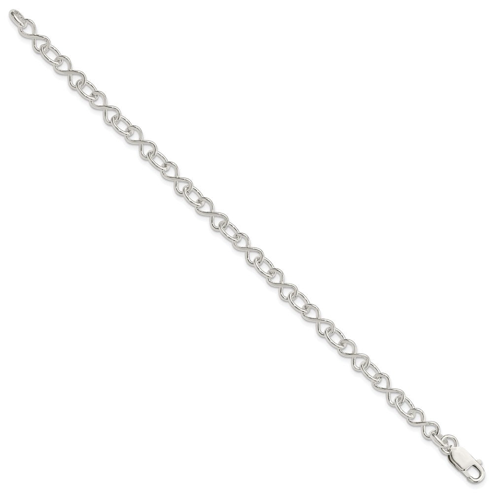 Sterling Silver Polished Fancy Link Bracelet - 19