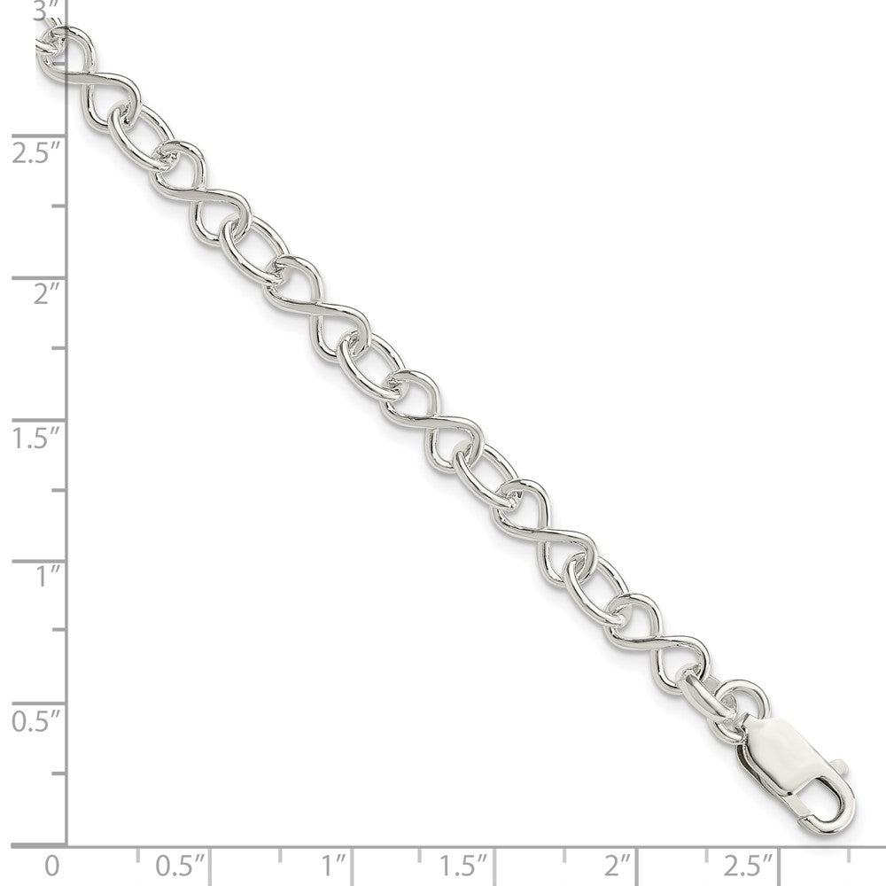 Sterling Silver Polished Fancy Link Bracelet - 19