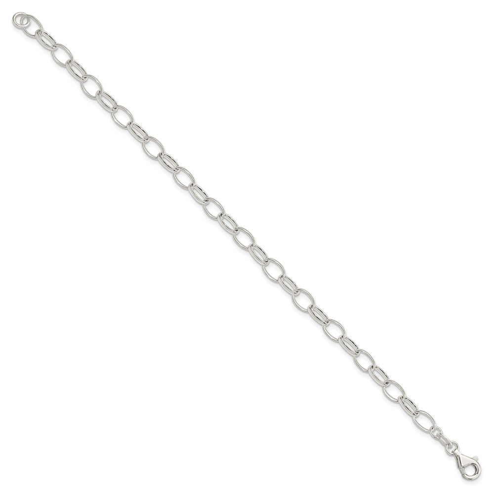 Sterling Silver Polished Fancy Link Bracelet - 20