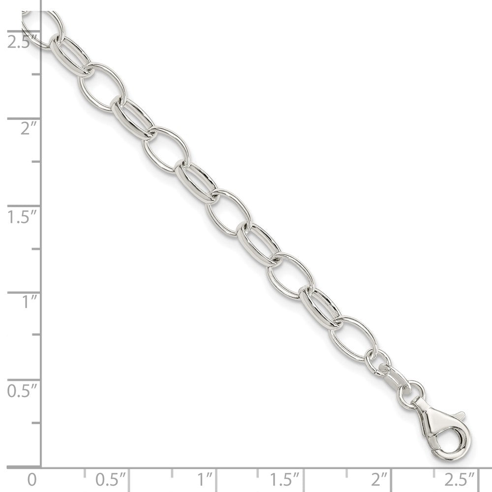 Sterling Silver Polished Fancy Link Bracelet - 20