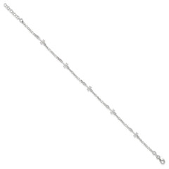 Sterling Silver Dragonflies 8 inch Plus 1 inch Extender - Total 9 inch Anklet