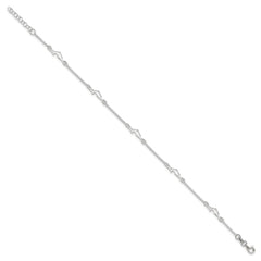 Sterling Silver Dolphin 5-Station 9 inch Plus 1 inch Extender - Total 10 inch Anklet - 2