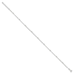 Sterling Silver Beads 10 inch Plus 1 inch Extender - Total 11 inch Anklet