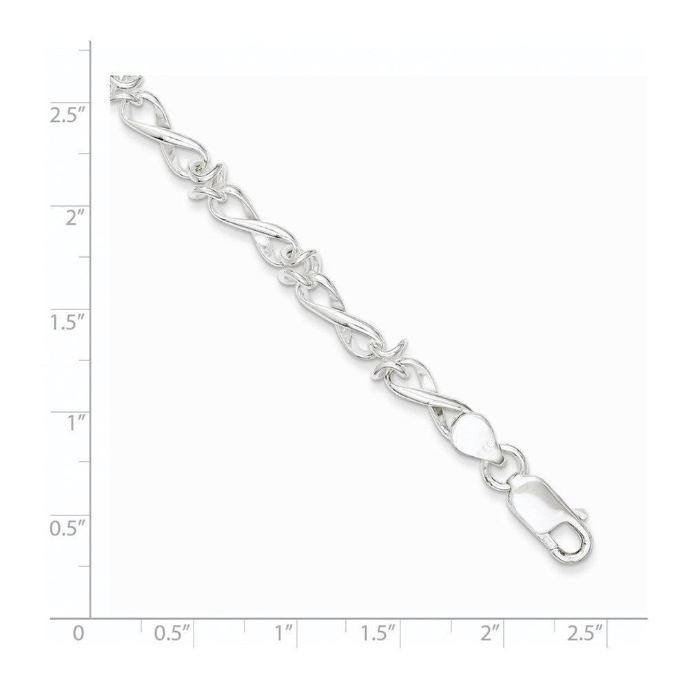 Sterling Silver Polished Fancy Link Bracelet - 7