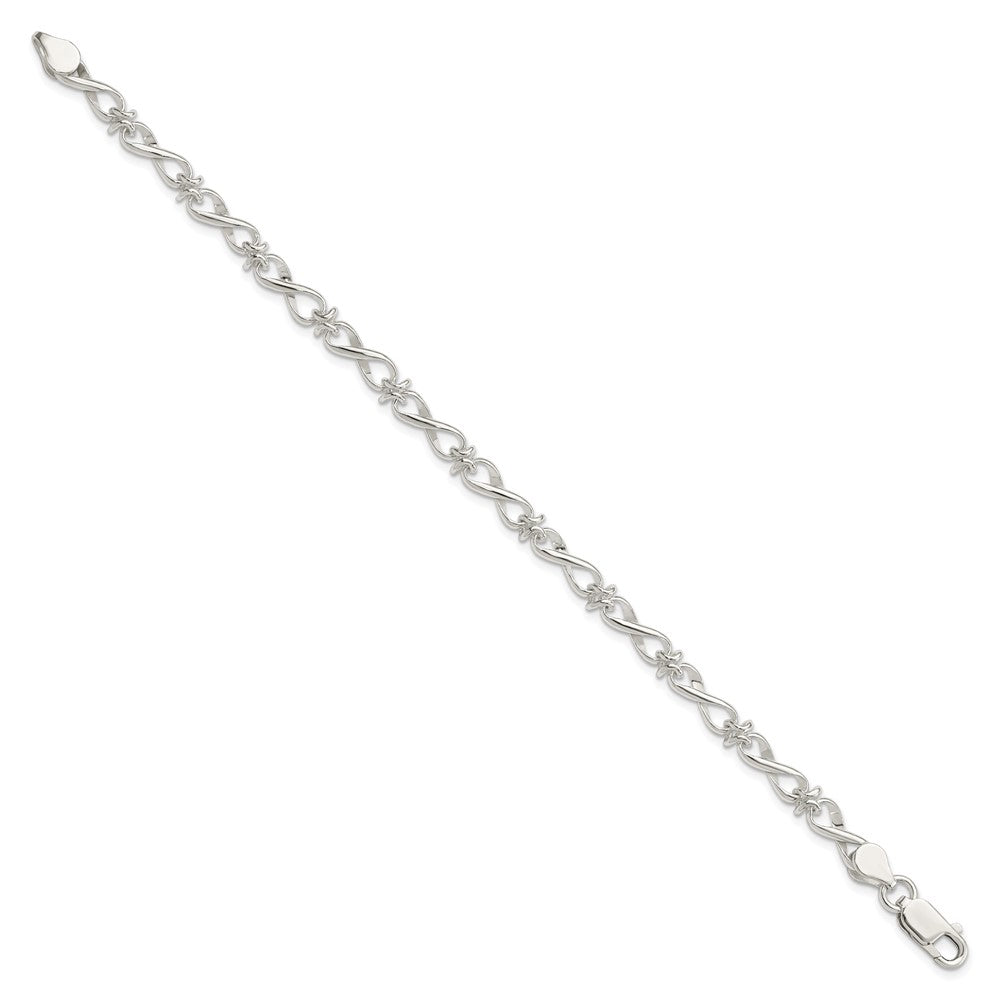 Sterling Silver Polished Fancy Link Bracelet - 7