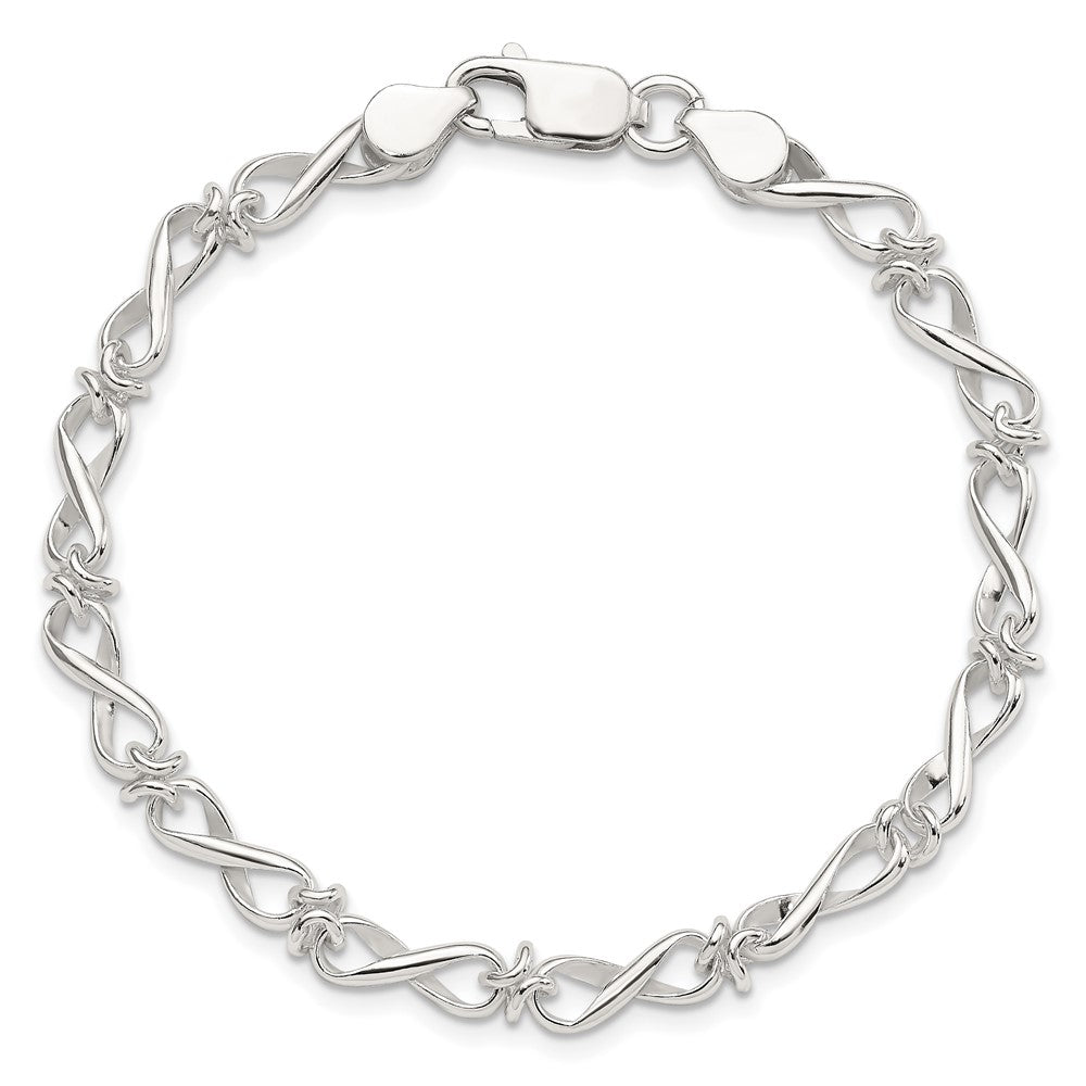 Sterling Silver Polished Fancy Link Bracelet - 7