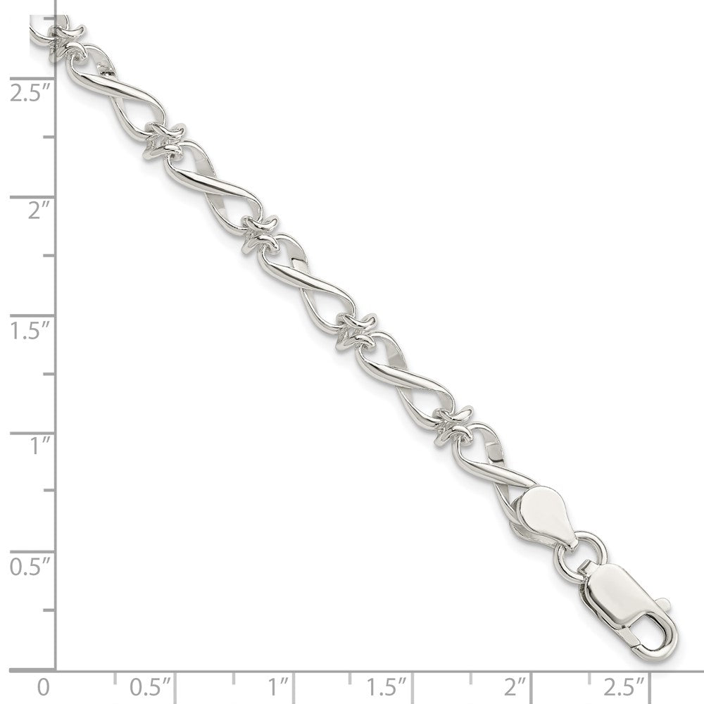 Sterling Silver Polished Fancy Link Bracelet - 7