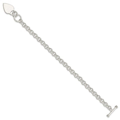 Sterling Silver Polished Heart Bracelet - 3