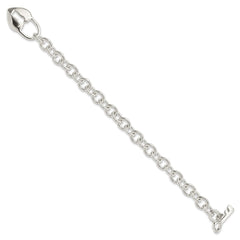 Sterling Silver Polished Heart and Key Bracelet