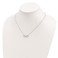 Sterling Silver Rhodium-plated with CZ Infinity w/ 2 IN EXT Necklace - 4