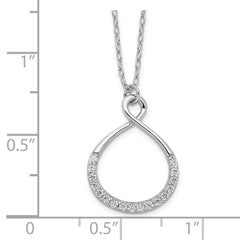 Sterling Silver Rhodium-plated with CZ Infinity w/ 2 IN EXT Necklace - 2