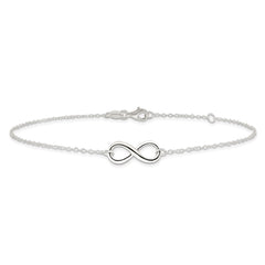 Sterling Silver Infinity 10 inch Plus 1 inch Extender - Total 11 inch Anklet