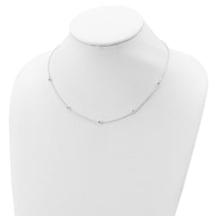 Sterling Silver Polished 5-Station CZ Necklace