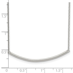 Sterling Silver Rhodium-plated Polished w/1 inch ext. Bar Necklace