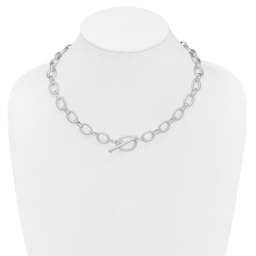 Sterling Silver Polished Fancy Link Necklace