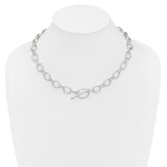 Sterling Silver Polished Fancy Link Necklace