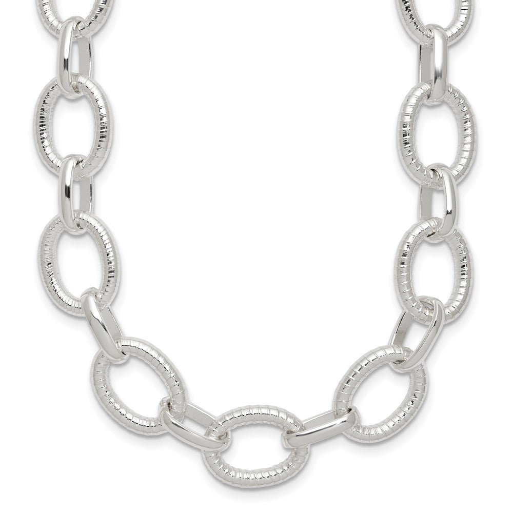 Sterling Silver Polished Fancy Link Necklace - 2