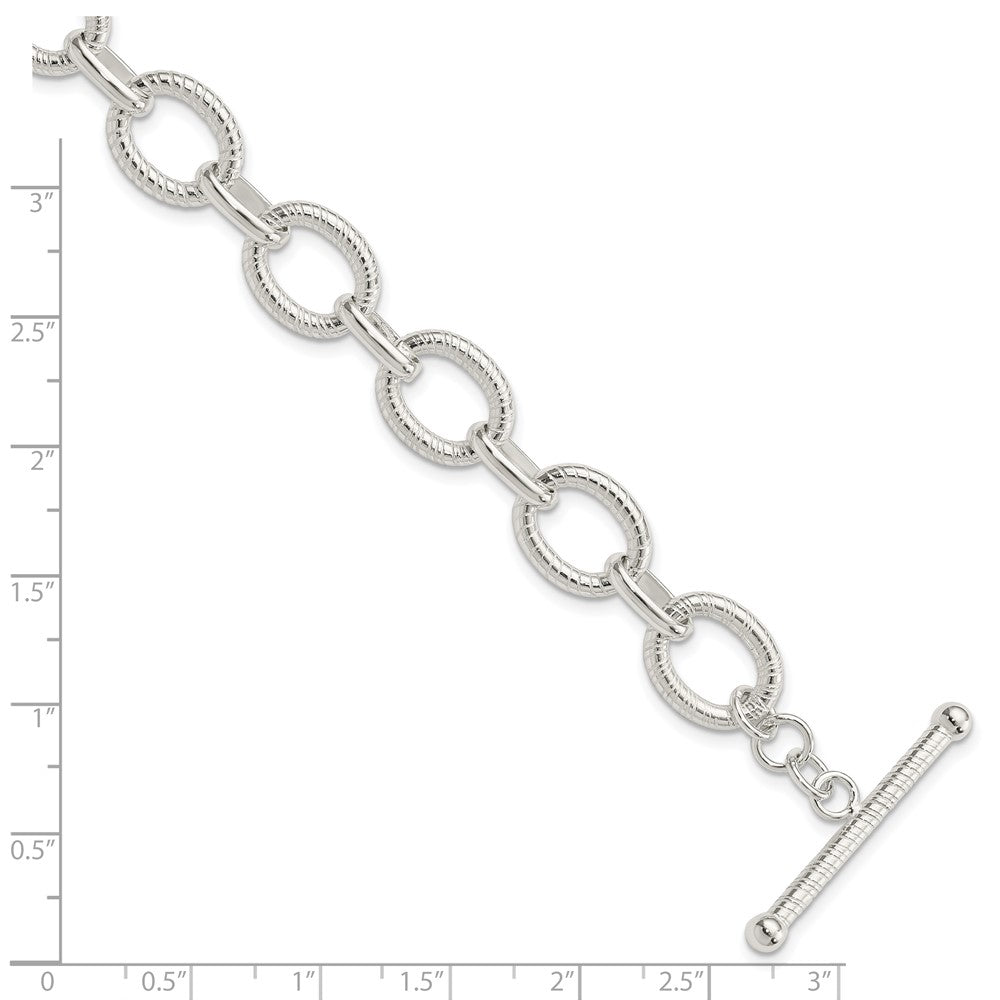 Sterling Silver Polished Fancy Link Bracelet - 21