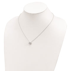 Sterling Silver Rhodium-plated 8mm Bezel CZ Necklace - 2