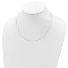 Sterling Silver Polished Cross Necklace - 3