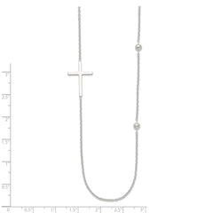 Sterling Silver Polished Cross Necklace - 3