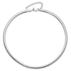 Sterling Silver Rhodium-plated 5.2mm w/2in. Ext Cubetto Chain