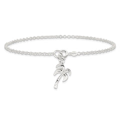 Sterling Silver Palm Tree Anklet - 5