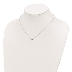 Sterling Silver Rhodium-plated 18in Bezel-set 5mm CZ Necklace