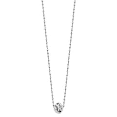Sterling Silver Rhodium-plated Polished Love Knot D/C Chain Necklace