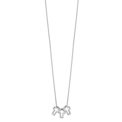 Sterling Silver Rhodium-plated 18in 3-Cross Necklace