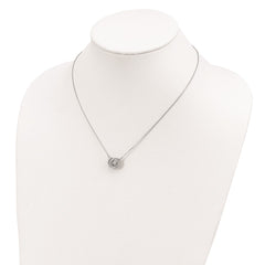 Sterling Silver Platinum-plate CZ w/two 1in ext. Necklace