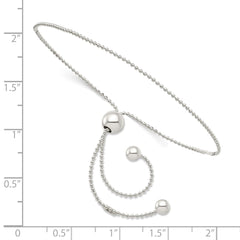 Sterling Silver Beaded Adjustable Bracelet - 2