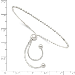 Sterling Silver Beaded Adjustable Bracelet - 3